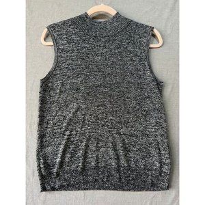 Adrienne Vittadini Shirt Women PM Black Sleeveless Pullover Top Ladies.